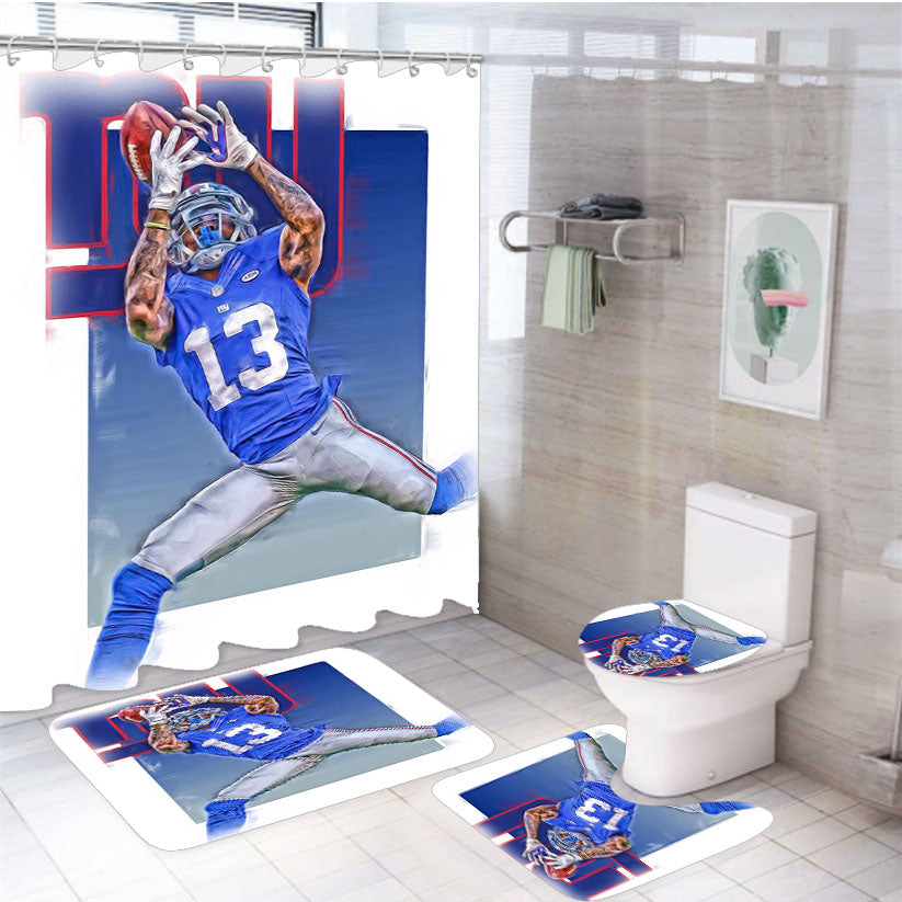Ny Giants Odell Beckham Wallpapers 4Pcs Bathroom Set Shower Curtain