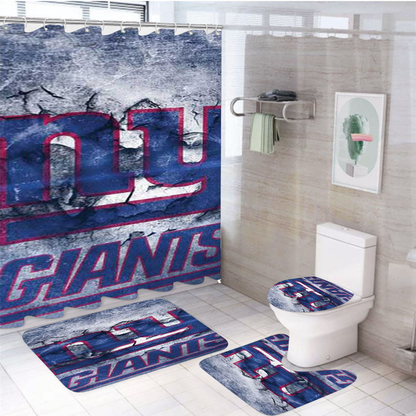 Ny Giants Peeling 4Pcs Bathroom Set Shower Curtain