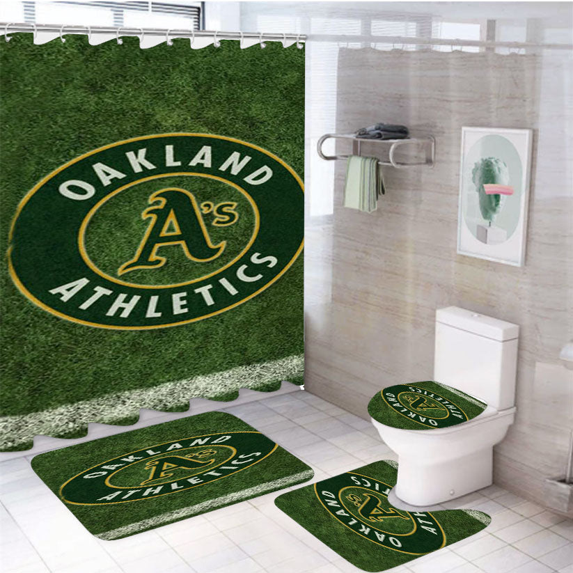 Oakland Athletics Field 4Pcs Bathroom Set Shower Curtain