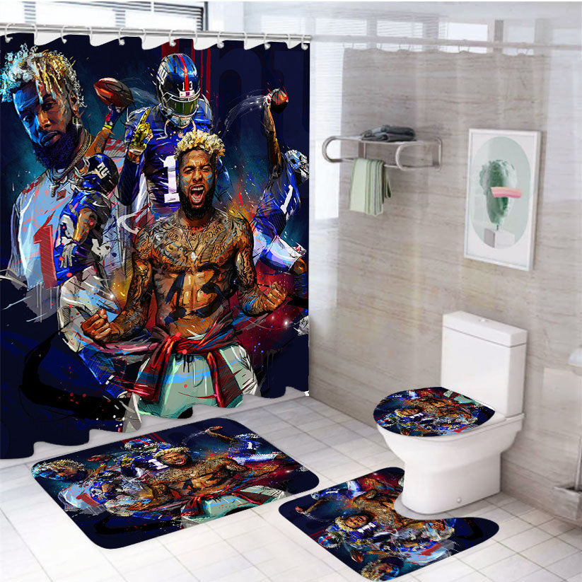 Odell Beckam Jr New York Giants Collage 4Pcs Bathroom Set Shower Curtain