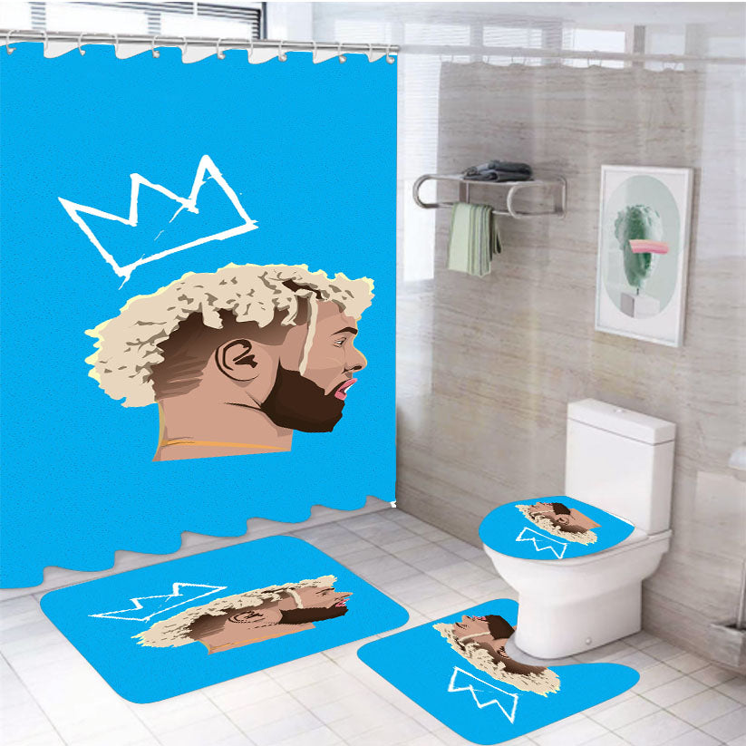 Odell Beckham Jr Crown Art 4Pcs Bathroom Set Shower Curtain