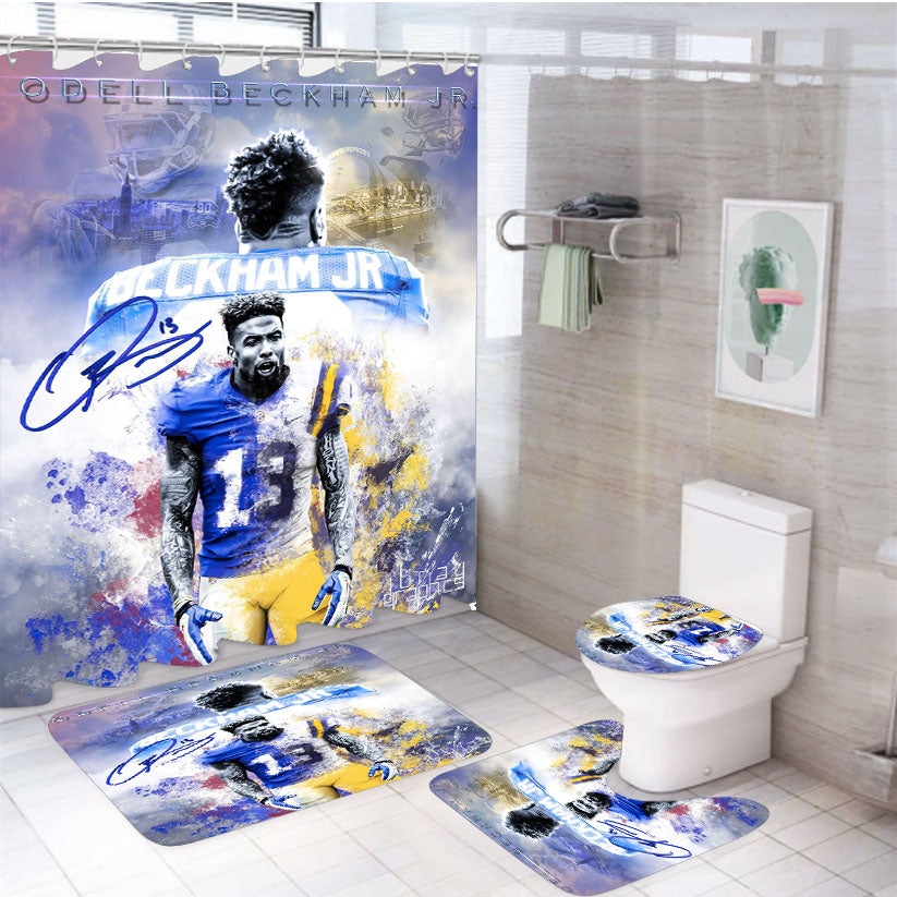 Odell Beckham Jr Wallpaper 4Pcs Bathroom Set Shower Curtain