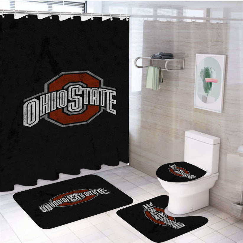 Ohio State Art 4Pcs Bathroom Set Shower Curtain