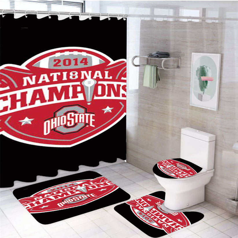 Ohio State Champ Logo 4Pcs Bathroom Set Shower Curtain
