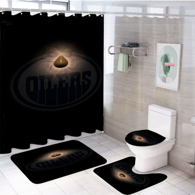 Oilers Darkness 4Pcs Bathroom Set Shower Curtain