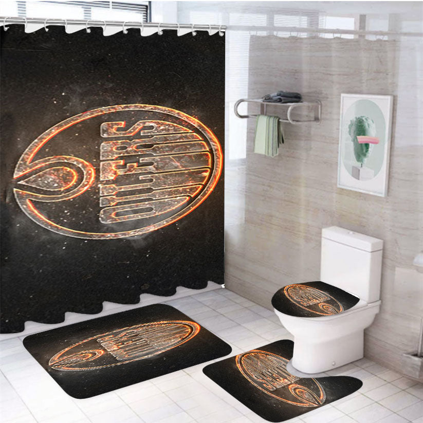 Oilers New 4Pcs Bathroom Set Shower Curtain