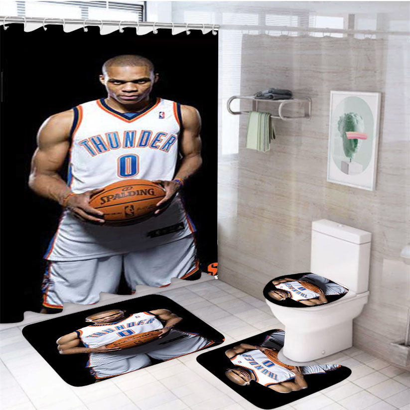 Okc Thunder Russell Westbrook 4Pcs Bathroom Set Shower Curtain