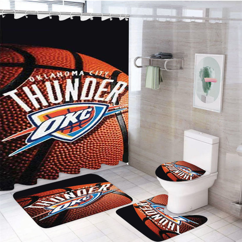 Okc Thunder Tapestry 4Pcs Bathroom Set Shower Curtain