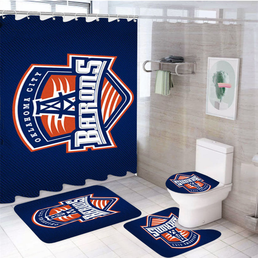 Oklahoma City Barons 4Pcs Bathroom Set Shower Curtain