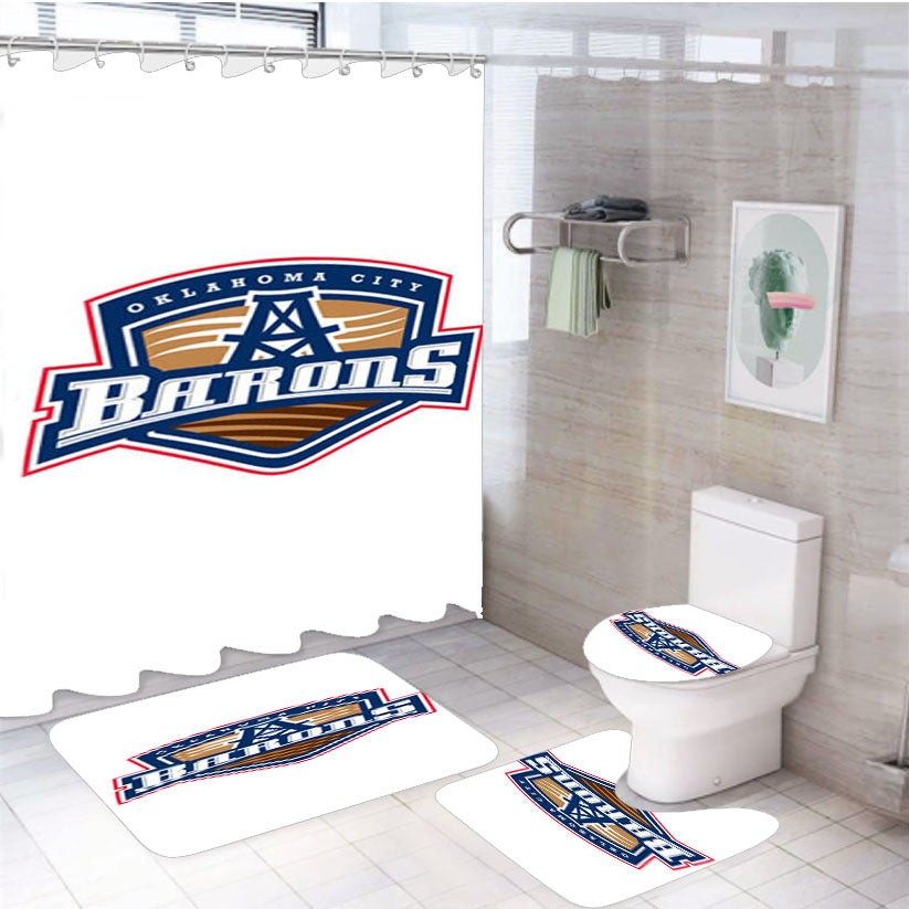 Oklahoma City Barons Art 4Pcs Bathroom Set Shower Curtain