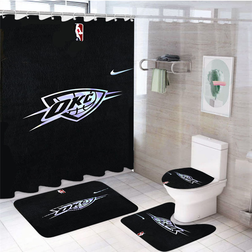 Oklahoma City Thunder Okc Nba 987 4Pcs Bathroom Set Shower Curtain