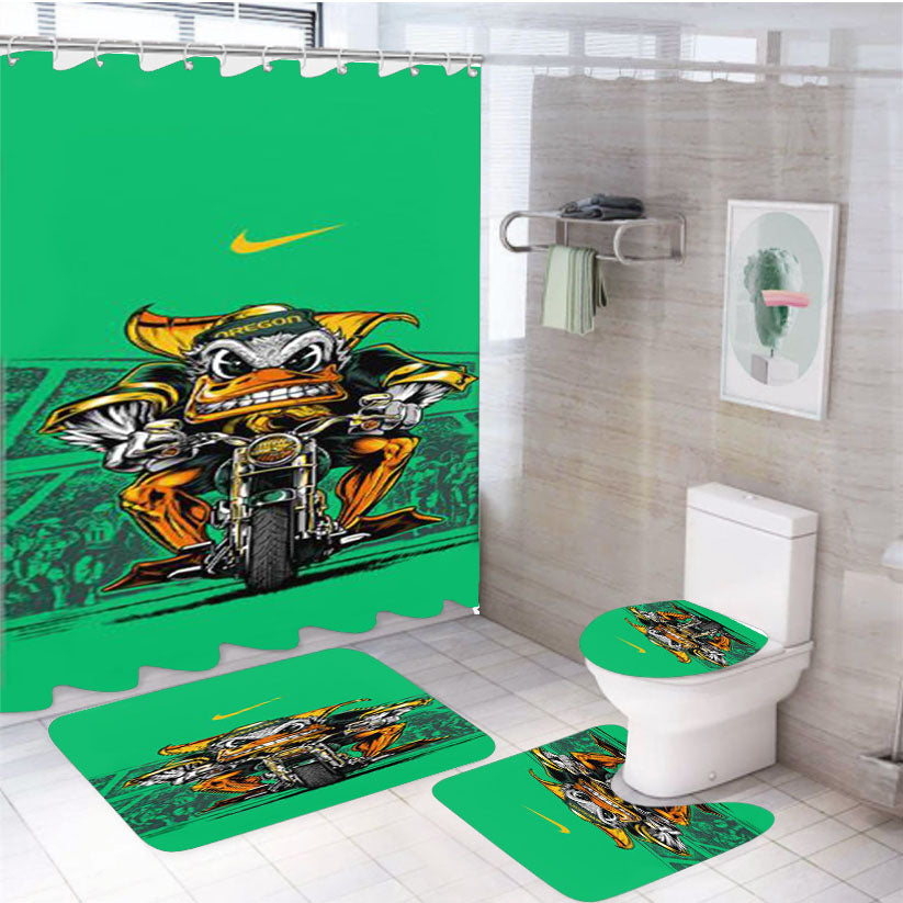 Oregon Ducks Football Team 4Pcs Bathroom Set Shower Curtain