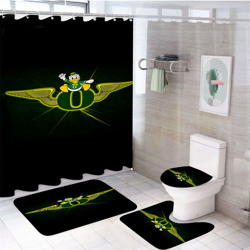 Oregon Ducks Football Wings 4Pcs Bathroom Set Shower Curtain