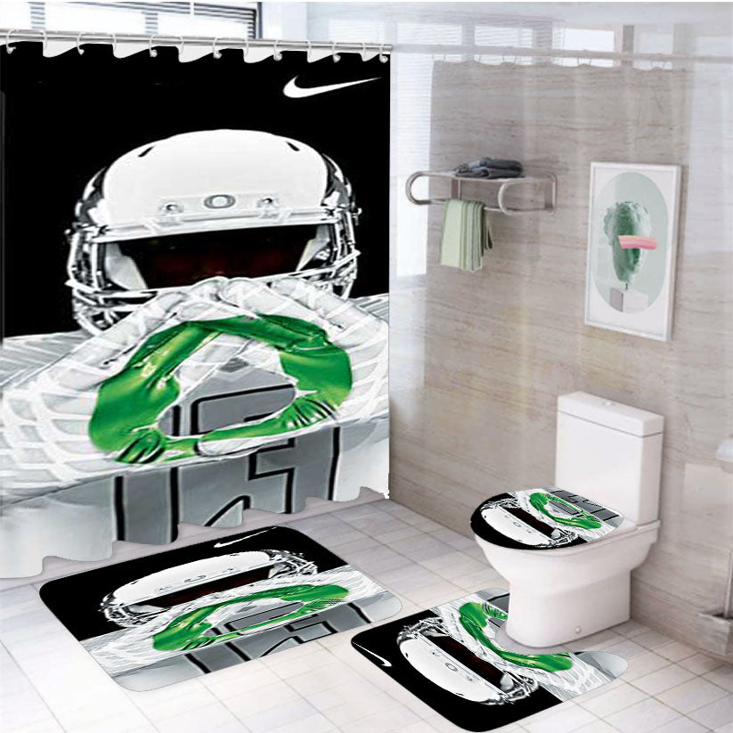 Oregon Ducks Gloves Green 4Pcs Bathroom Set Shower Curtain
