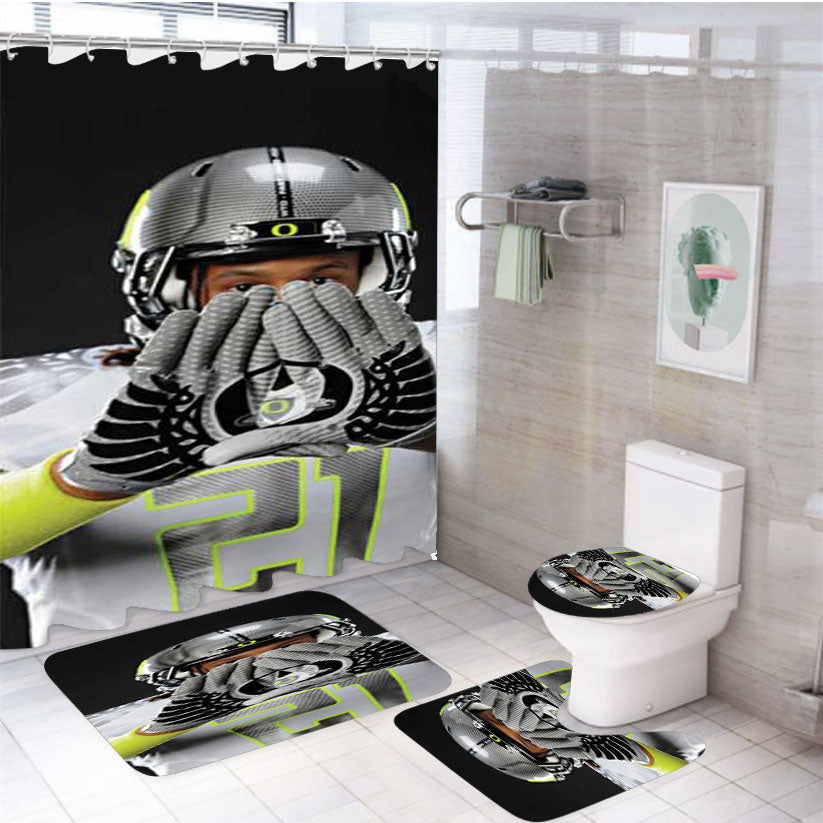 Oregon Ducks Gloves Grey 4Pcs Bathroom Set Shower Curtain