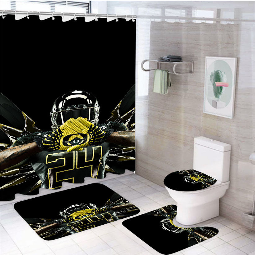 Oregon Ducks Gold 4Pcs Bathroom Set Shower Curtain