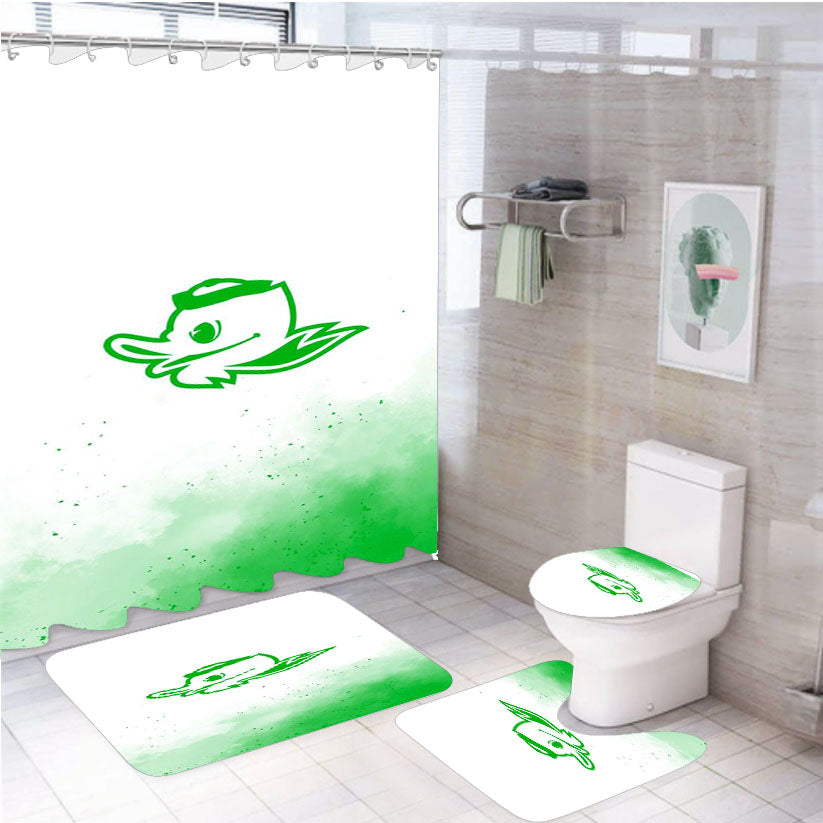 Oregon Ducks Logo 4Pcs Bathroom Set Shower Curtain