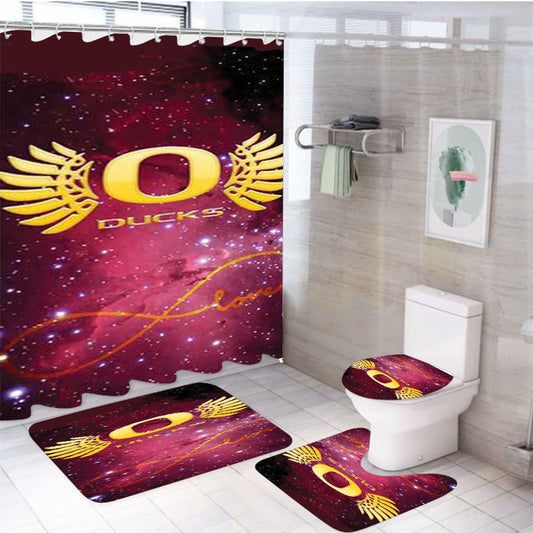 Oregon Ducks Logo Space 4Pcs Bathroom Set Shower Curtain