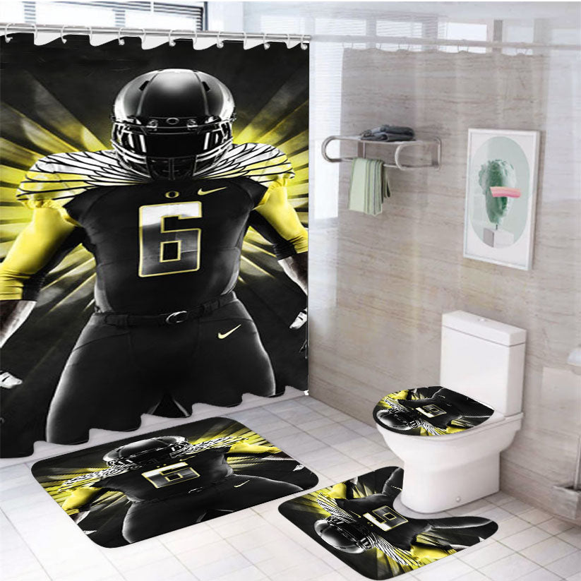 Oregon Ducks Player 4Pcs Bathroom Set Shower Curtain
