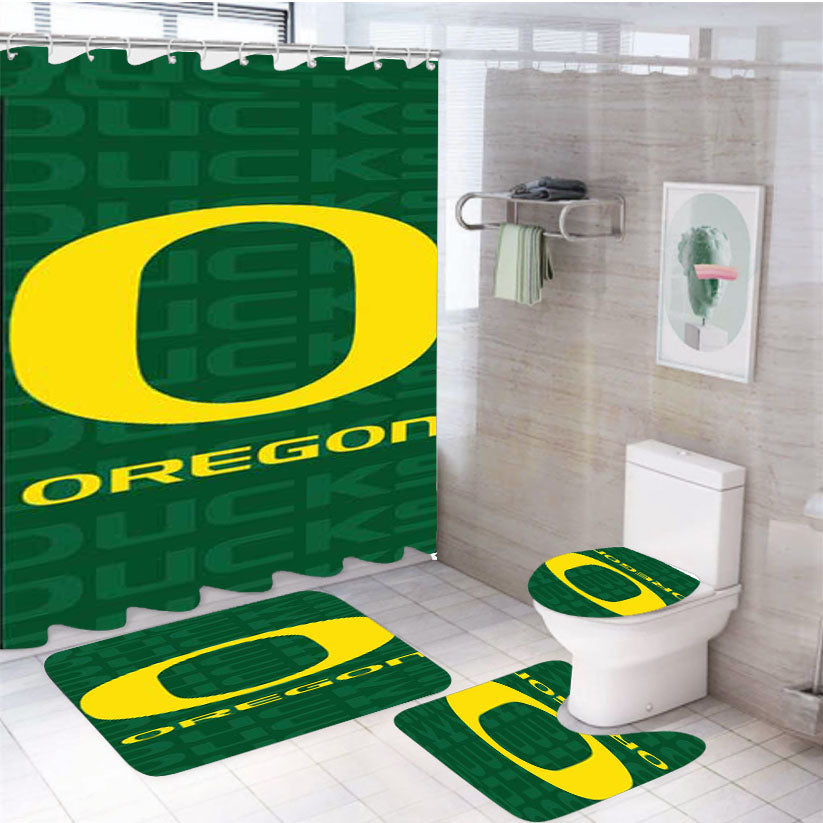 Oregon Ducks Repeat 4Pcs Bathroom Set Shower Curtain