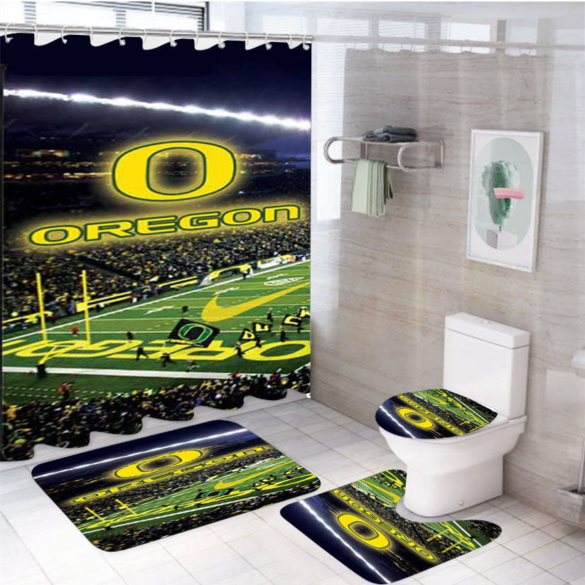 Oregon Ducks Stadium Logo 4Pcs Bathroom Set Shower Curtain