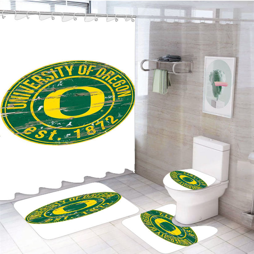 Oregon University Logo S 4Pcs Bathroom Set Shower Curtain
