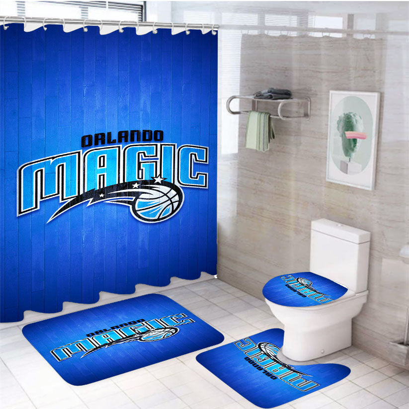 Orlando Magic Hardwood 4Pcs Bathroom Set Shower Curtain