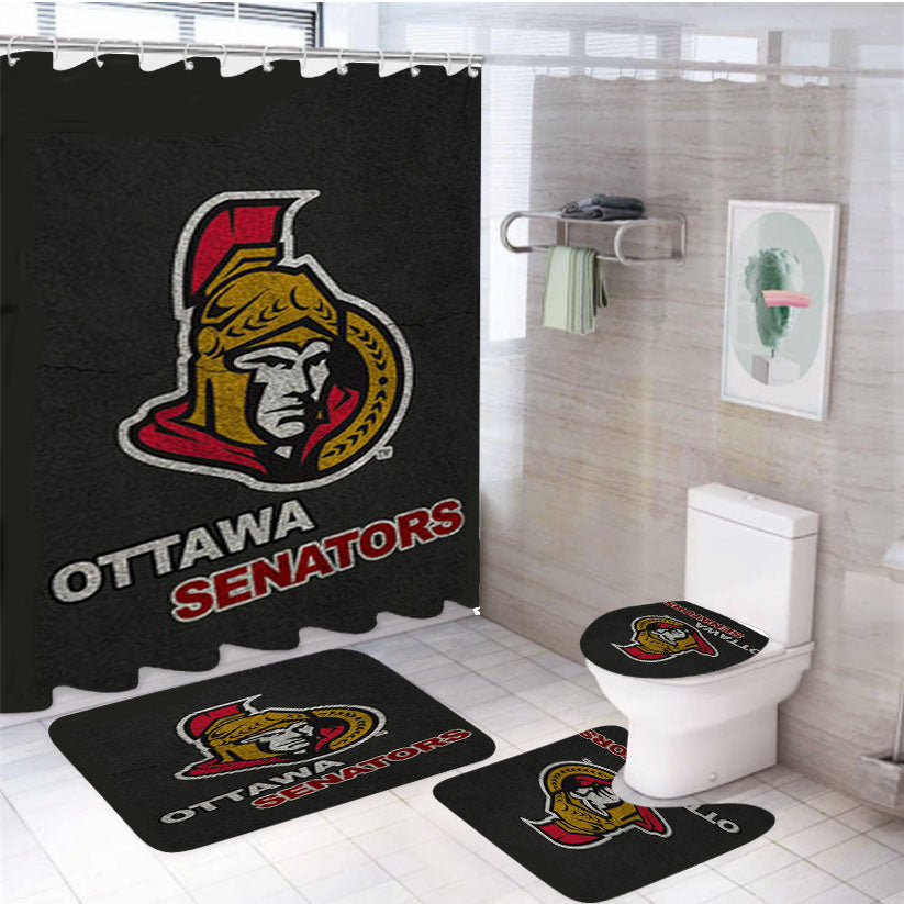 Ottawa Senators 4Pcs Bathroom Set Shower Curtain