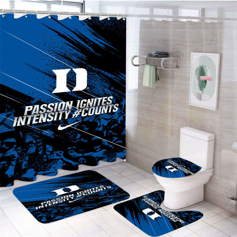 Passion Duke Blue Devils Nike 4Pcs Bathroom Set Shower Curtain