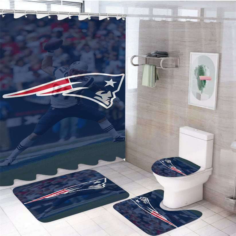Patriots Super Bowl Wallpaper Li Wallpaper Logo Transparent 4Pcs Bathroom Set Shower Curtain
