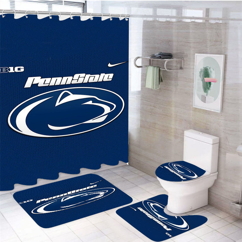 Penn State Jersey 4Pcs Bathroom Set Shower Curtain