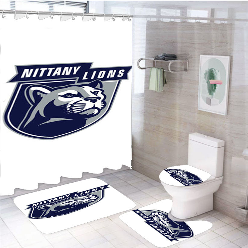 Penn State Nittany Lions 4Pcs Bathroom Set Shower Curtain