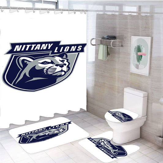 Penn State Nittany Lions 4Pcs Bathroom Set Shower Curtain