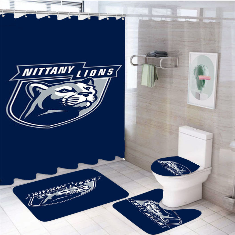 Penn State Nittany Lions Blue 4Pcs Bathroom Set Shower Curtain