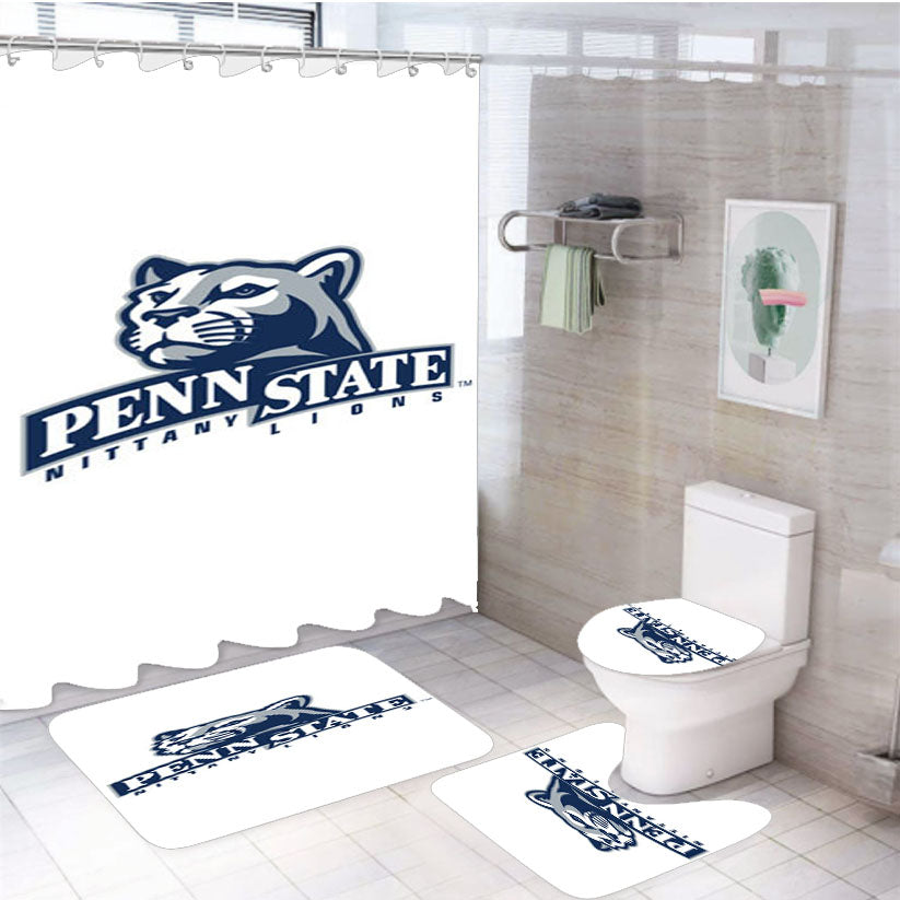 Penn State Nittany Lions Logo 4Pcs Bathroom Set Shower Curtain