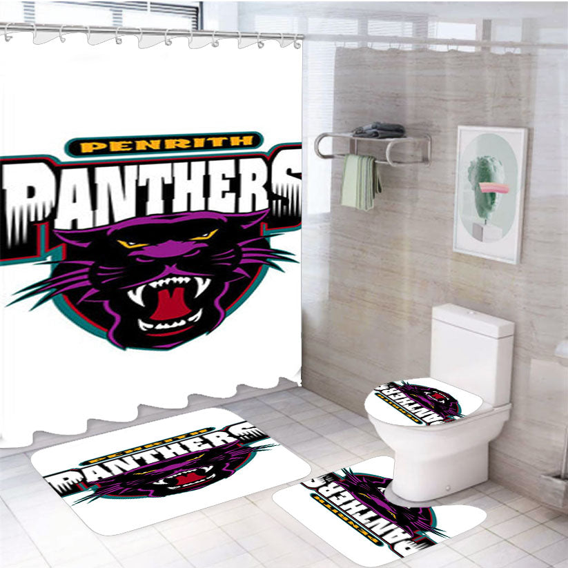 Penrith Panthers 4Pcs Bathroom Set Shower Curtain