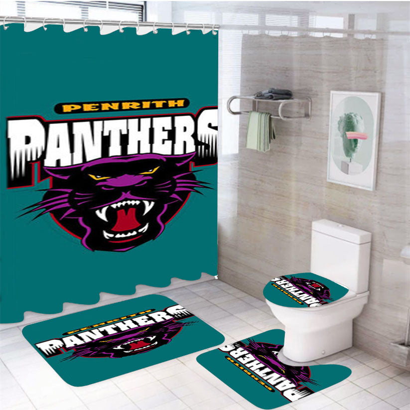 Penrith Panthers Galaxy 4Pcs Bathroom Set Shower Curtain