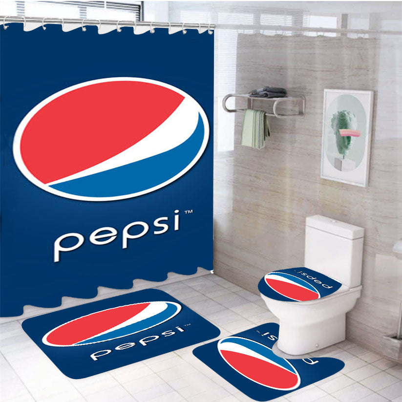 Pepsi Art 4Pcs Bathroom Set Shower Curtain