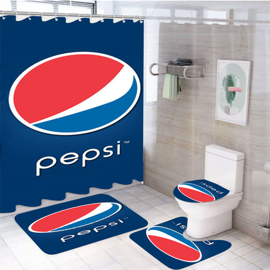 Pepsi Art 4Pcs Bathroom Set Shower Curtain