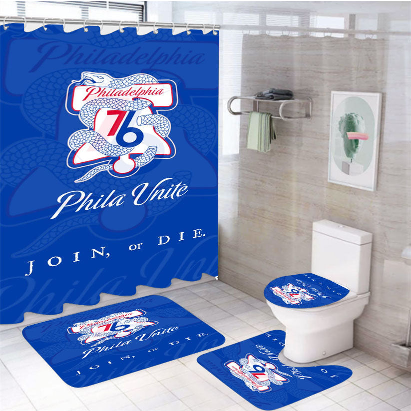 Philadelphia 76Ers Snake Logo Phila United 4Pcs Bathroom Set Shower Curtain