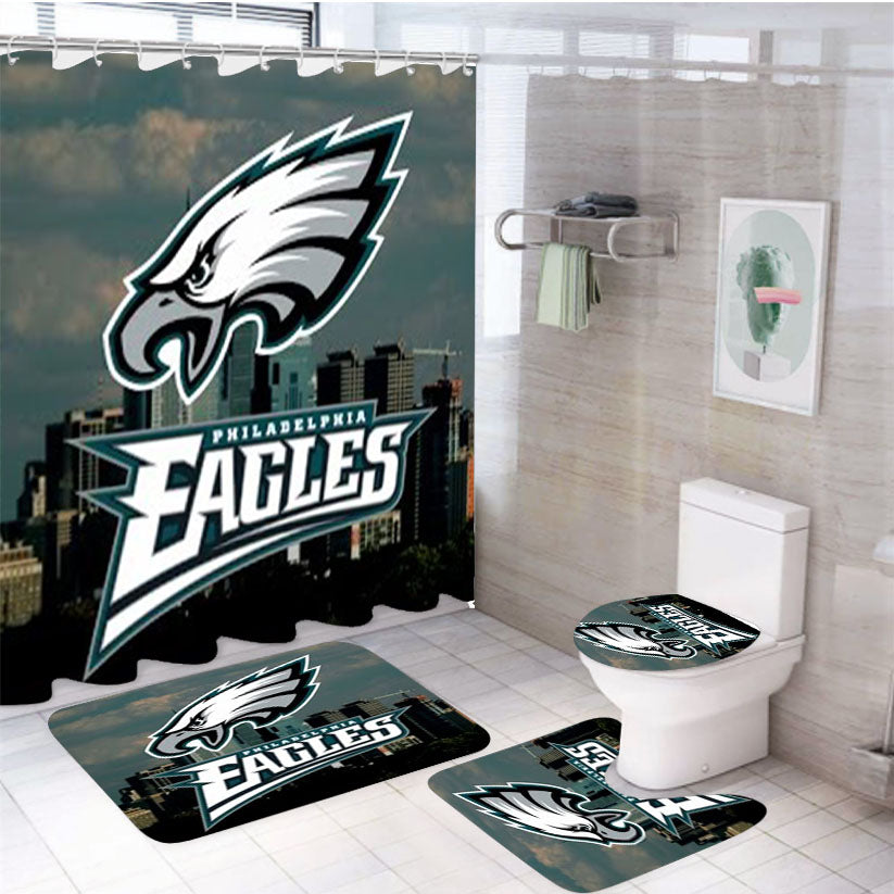 Philadelphia Eagles 4Pcs Bathroom Set Shower Curtain