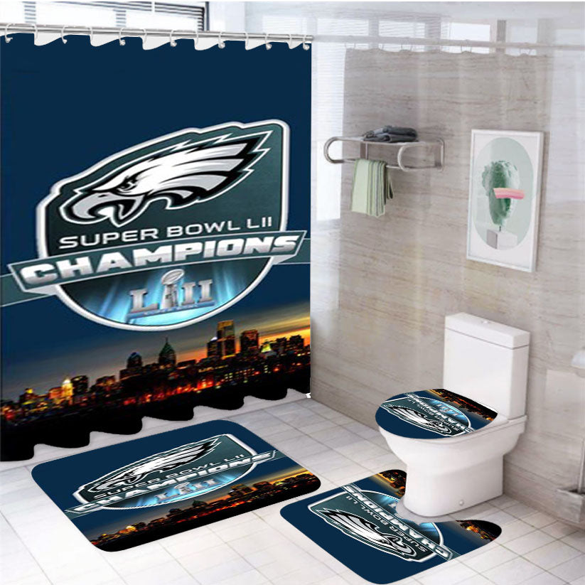 Philadelphia Eagles Champions 4Pcs Bathroom Set Shower Curtain