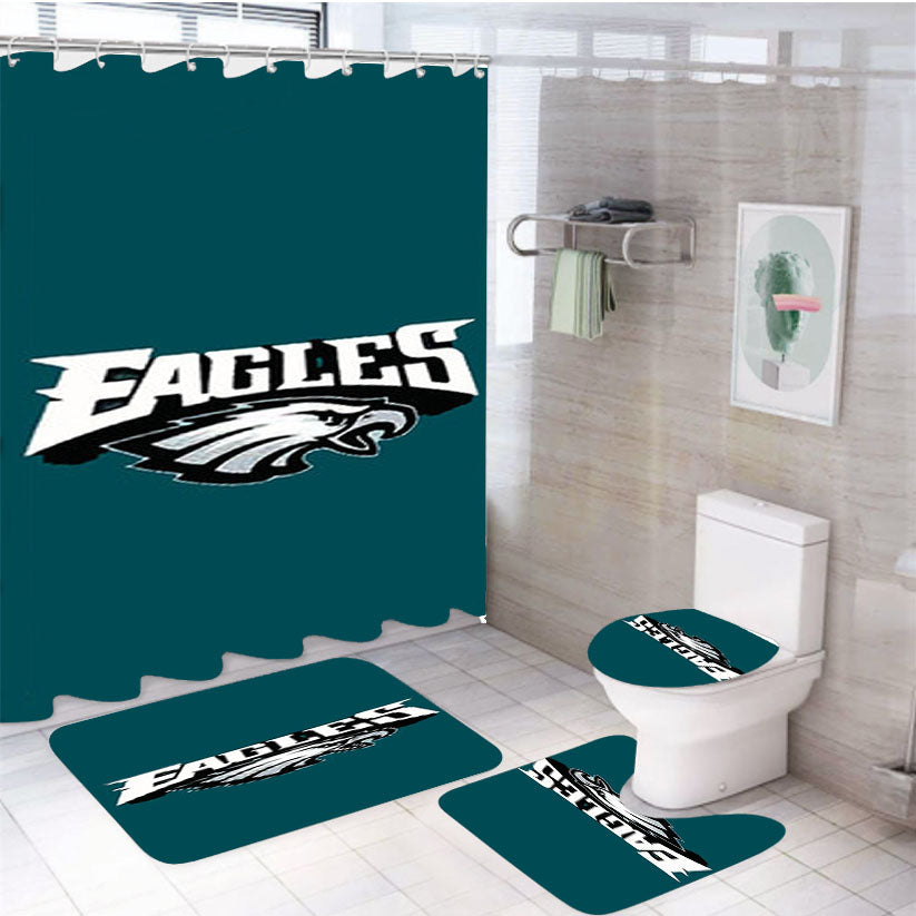 Philadelphia Eagles Logo 4Pcs Bathroom Set Shower Curtain