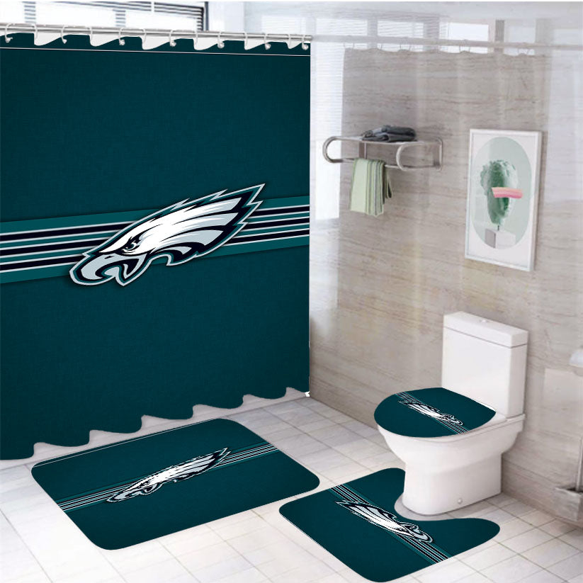 Philadelphia Eagles Vintage Stripe 4Pcs Bathroom Set Shower Curtain