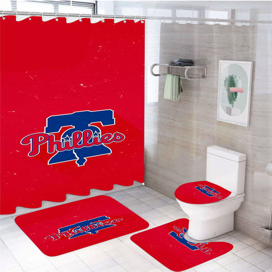 Philadelphia Phillies 1 4Pcs Bathroom Set Shower Curtain