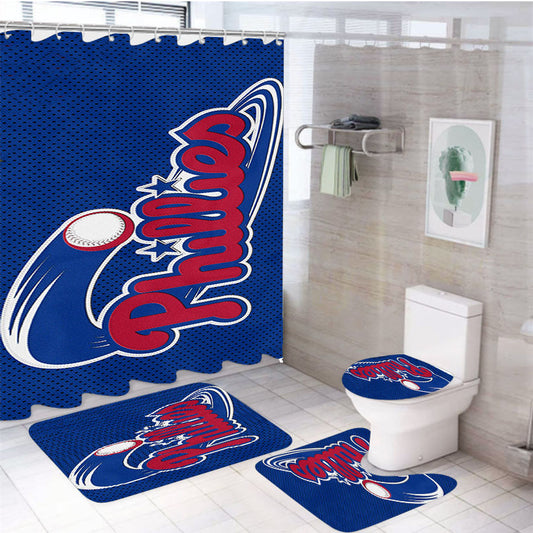Philadelphia Phillies Icon 4Pcs Bathroom Set Shower Curtain