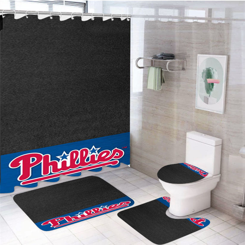 Phillies Flag 4Pcs Bathroom Set Shower Curtain