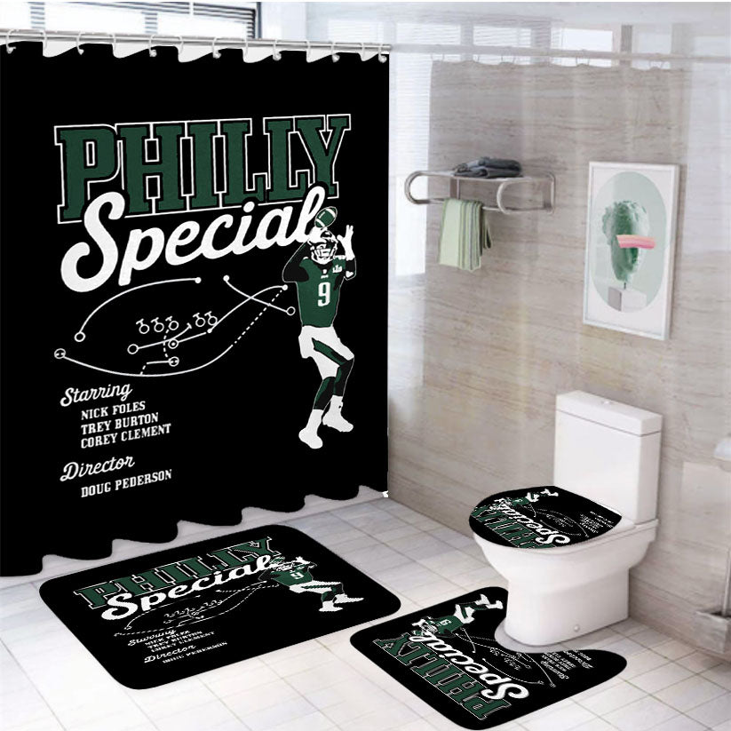 Philly Eagles 4Pcs Bathroom Set Shower Curtain