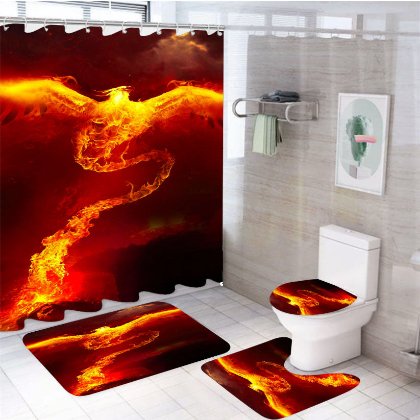 Phoenix 4Pcs Bathroom Set Shower Curtain