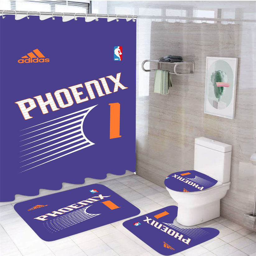 Phoenix 1 Jersey Nba 4Pcs Bathroom Set Shower Curtain